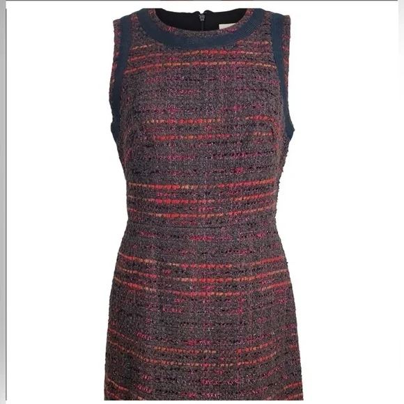 Kate Spade Tweed Sparkle So Foxy Bittersweet Sheath Mini Dress 4 Red Black - Picture 5 of 11